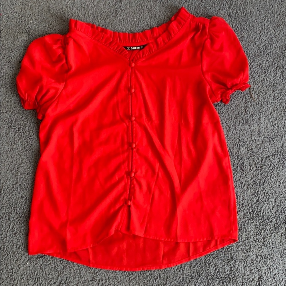 Red blouse Shein size small